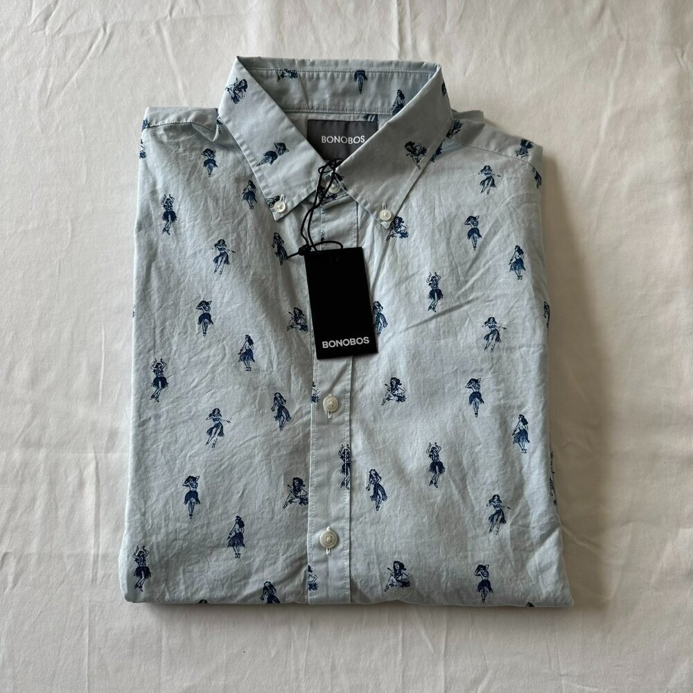 Bonobos Long Sleeve Button Down Hula Pattern